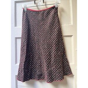 Vintage 90s Espresso Aline Skirt M Geometric Red Grunge Alternative Rocker flaw